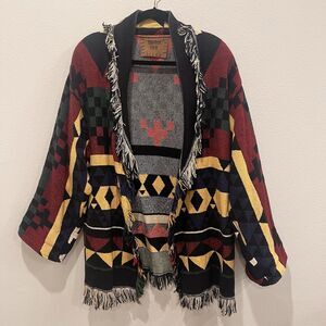 Vintage Painted Pony Womens Tapestry Blanket Jacket One Size Western Cowboy Boho